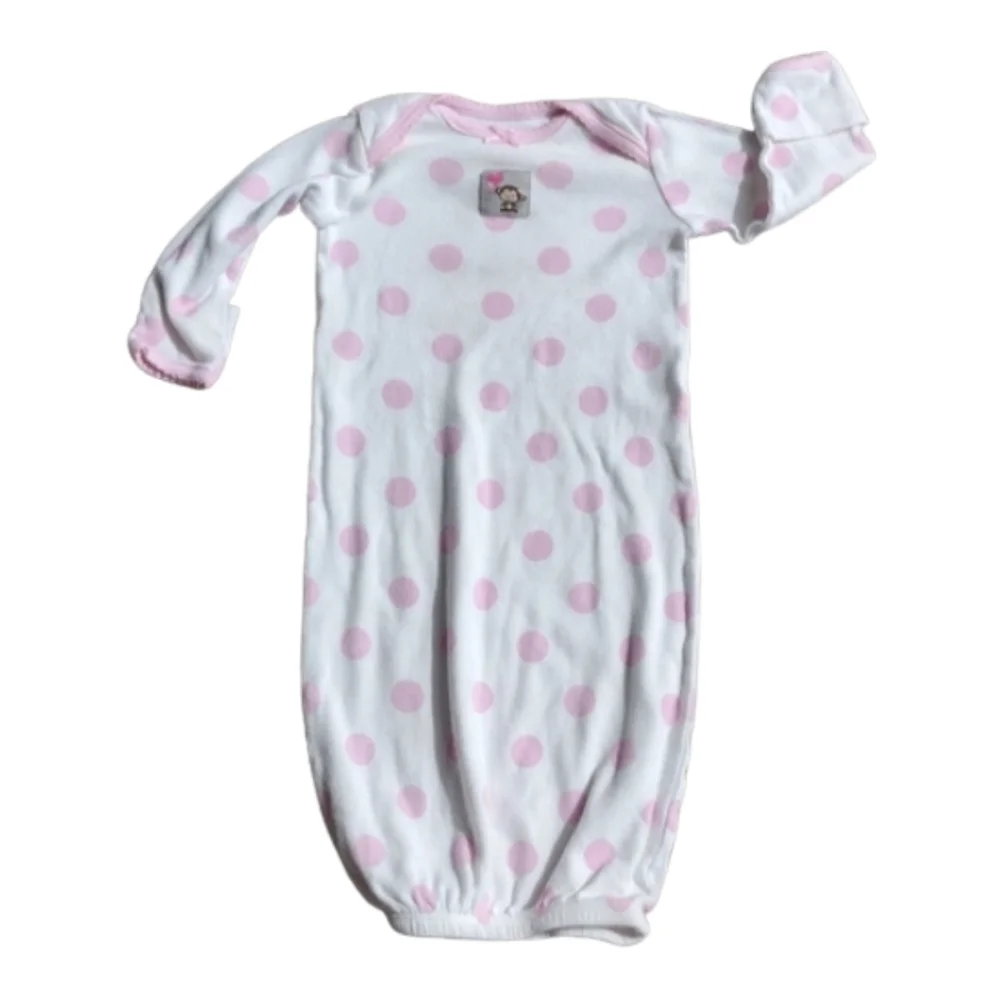M3) Child of Mine by Carter’s Pink Polka Dot Gown – Size 0-3 Months